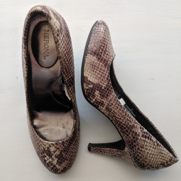 Merona Shoes - Snake Print Heels | Size 7.5